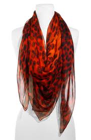 red Chiffon Skjerf