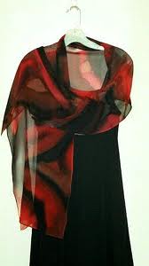 vermelho Cachecóis Chiffon